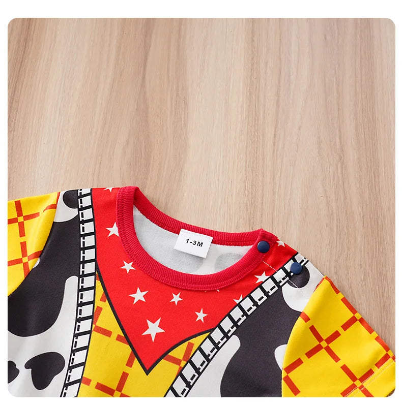 0-24 months newborns Baby Clothes One-Piece Cartoon Anime short-Sleeved Trousers Banquet Summer Fashion neonatal clothing