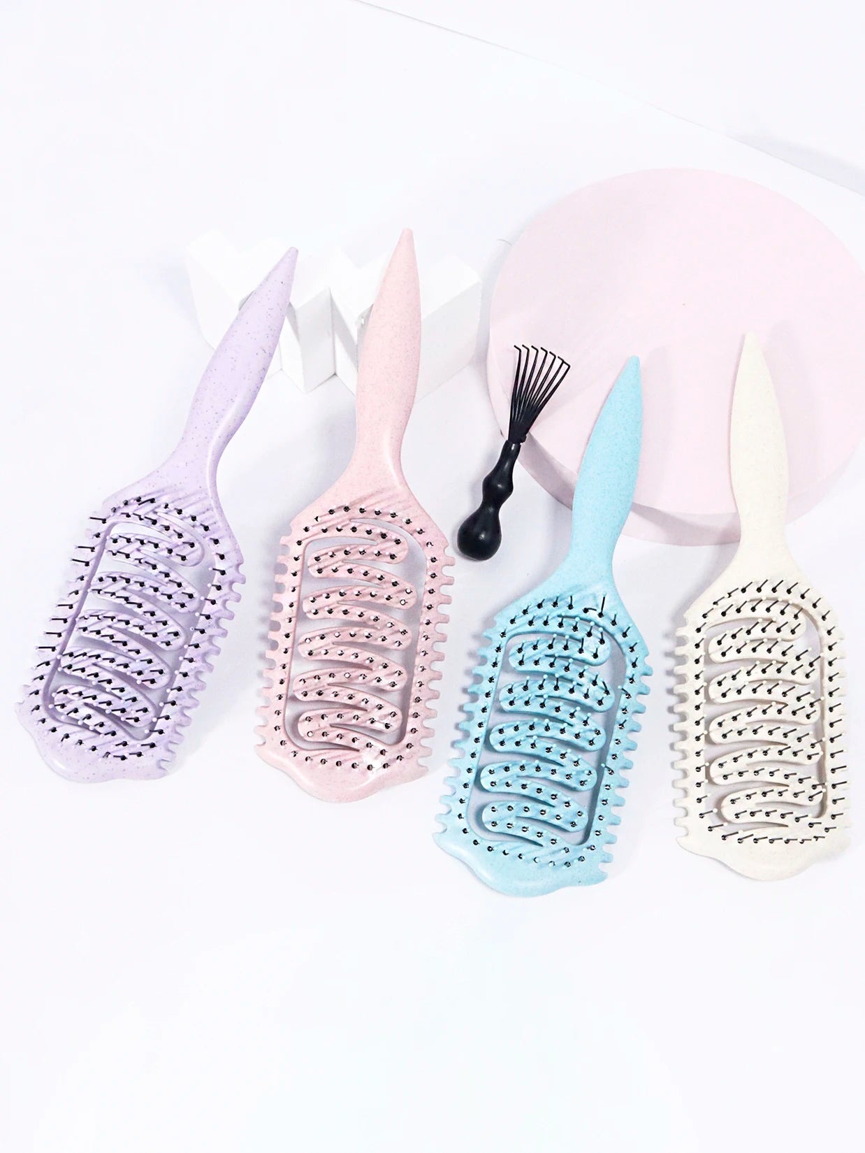 2-piece set of hair styling brushes with cleaning claws for creating voluminous curls Special for real hair wigs