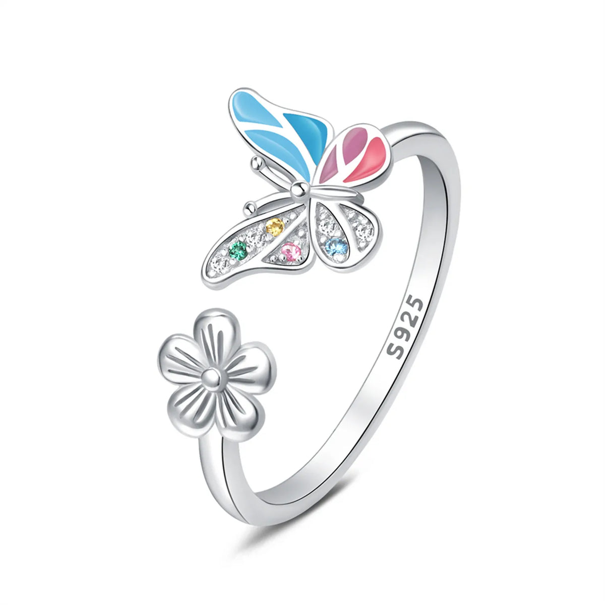Original 925 Sterling Silver Zircon Bone Balloon Dog Adjustable Open Ring Fine Jewelry Luxury Gift for Women Birthday Party 2026