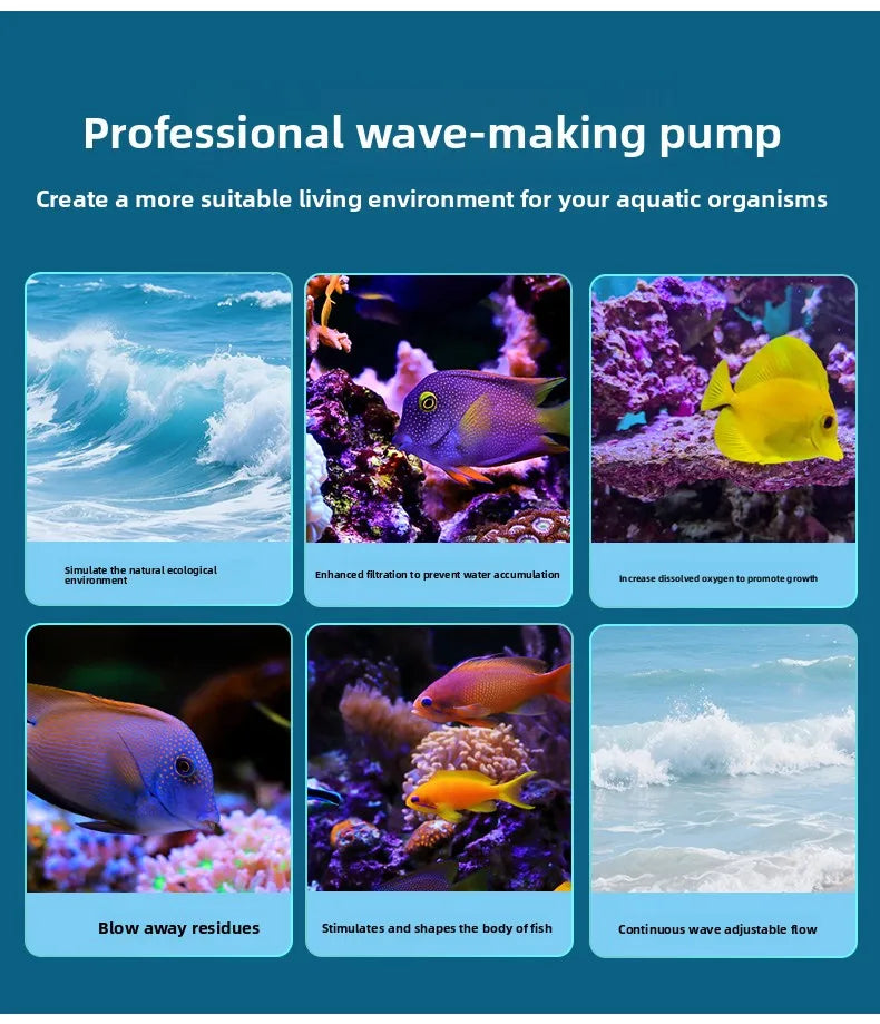 Jebao jecod fish tank wave pump ELW coral cylinder aquarium intelligent WIFI wave pump oxygen-enhancing bottom blower