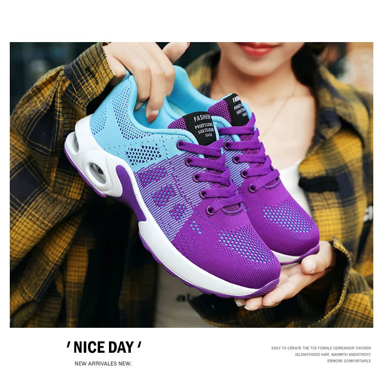 Mesh Women Running Shoes Breathable Casual Shoes Outdoor Light Weight Pink Tenis Sports Shoes Casual Walking Sneakers for Wamen