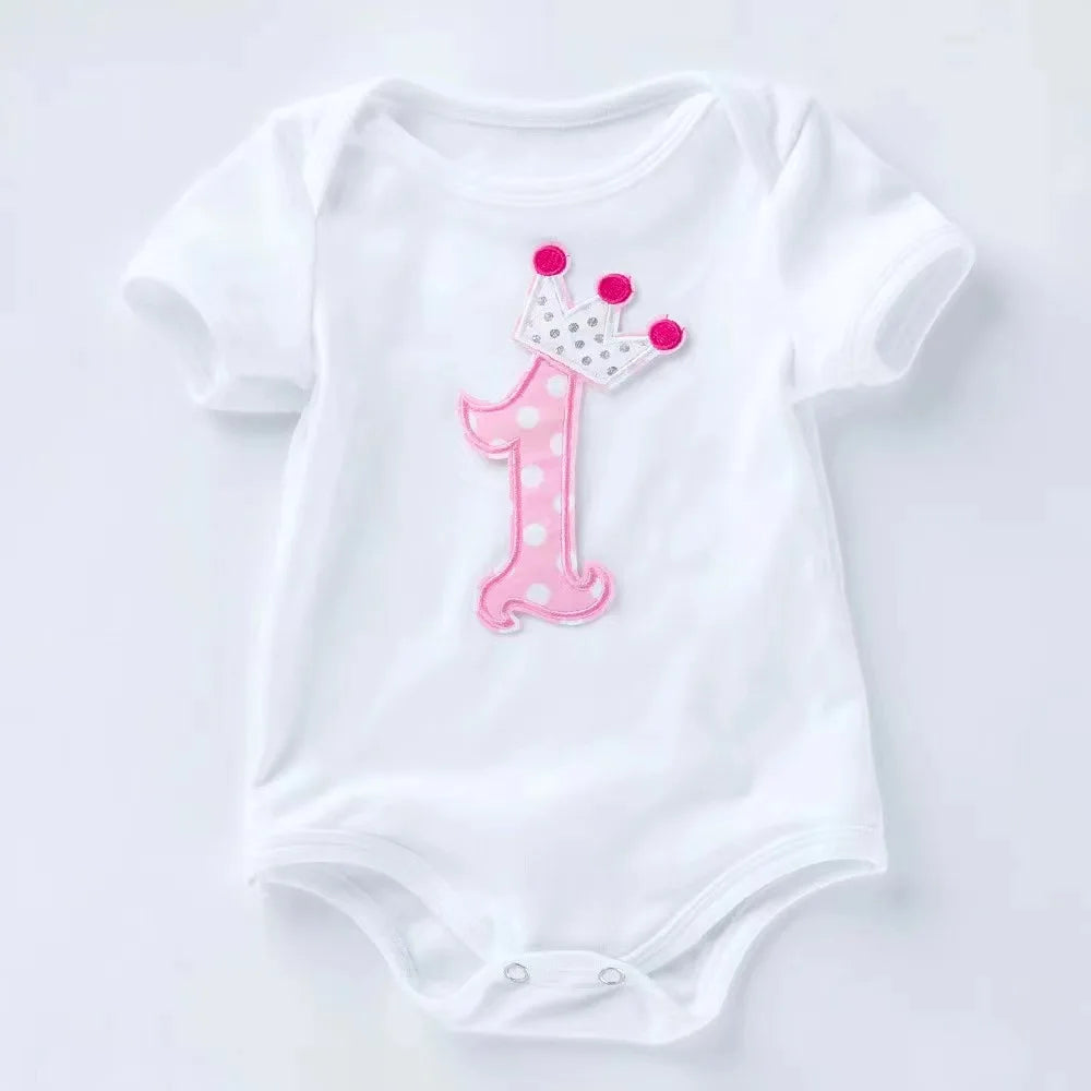 Tutu Baby Birthday Set Short Sleeve Romper Pettiskirt Girls 3 Pcs Clothing Sets New Summer Style
