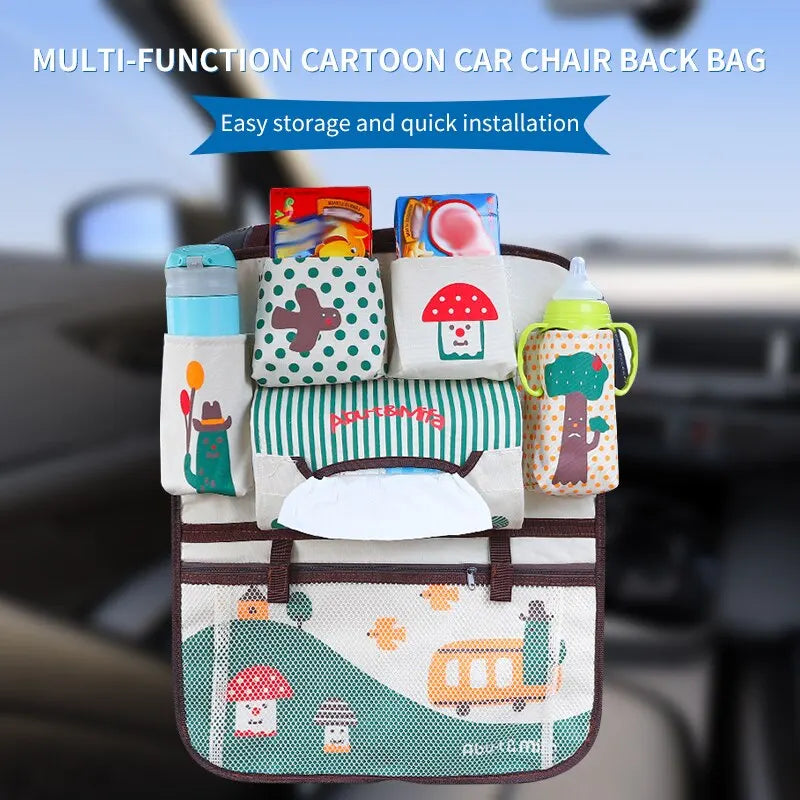 Car Seat Back Storage Bag Cartoon Children's Car Seat Back Hanging Bag Car Storage Bag Storage Supplies Christmas Easter Gift
