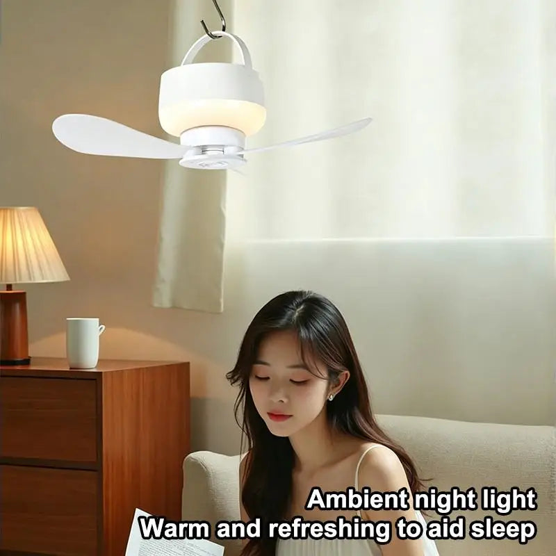 ventilateur de plafond USB Rechargeable Ceiling Fan With Light Remote Control Portable Small Fan Lamp Ceiling Fans For Bedroom