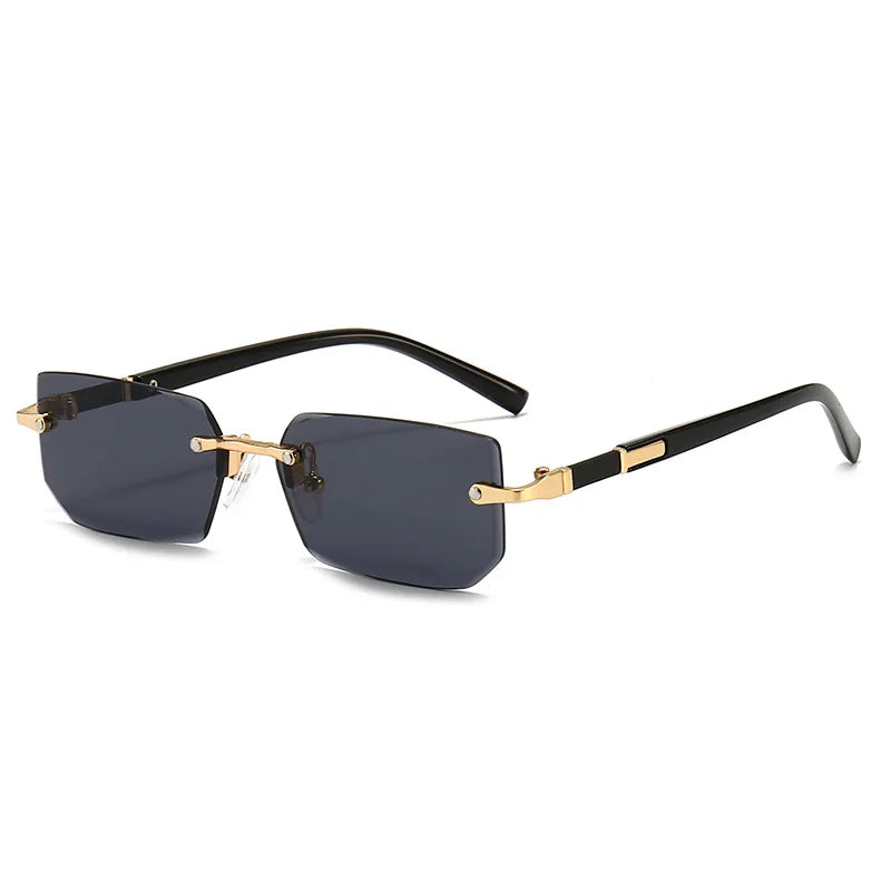 1PCS/2PCS/3PCS Rimless Sunglasses Rectangle Fashion Popular Women Men Shades Small Sun Glasses For Female Male Traveling Oculos