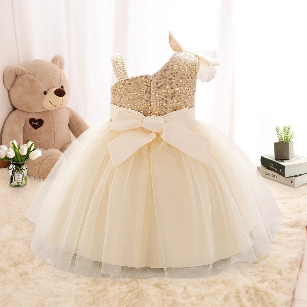 Toddler Baptism Party Baby Girls Dresses Girls Tulle 1st Birthday Wedding Prom Baby Dress Infant Bridesmaids Christmas Costumes