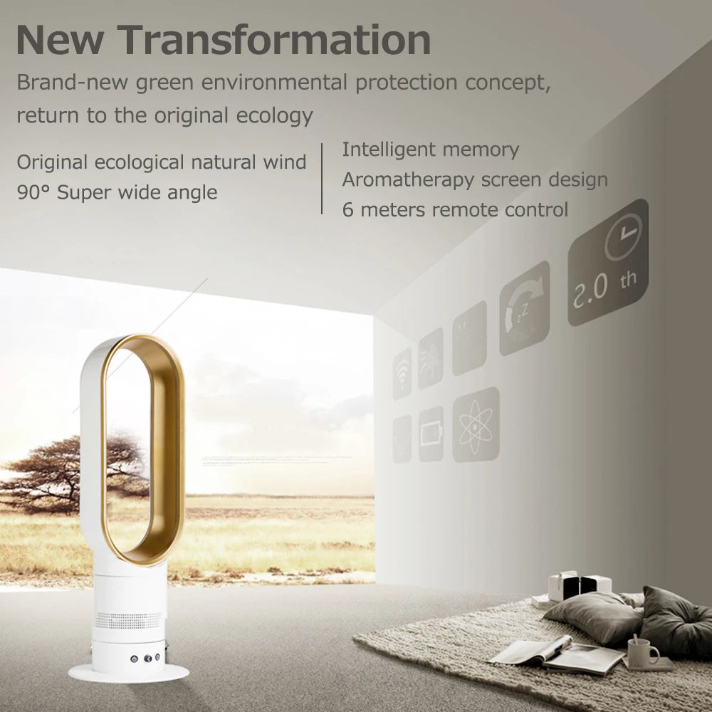 40W Bladeless Fan Electric Cooling Air Tower Fans With Remote Control Intelligent Low Noise 16 Inch Stand Floor Hot Sale