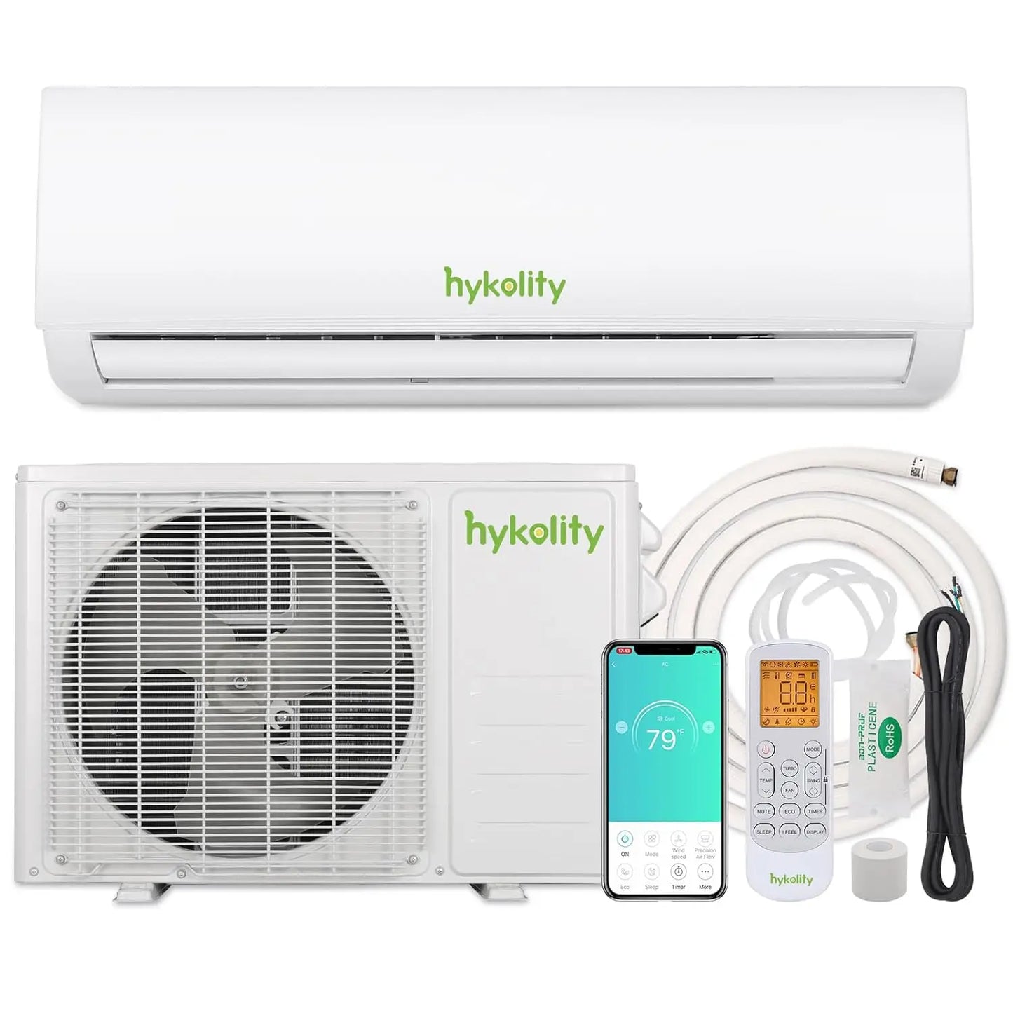 Wifi Enabled 12,000 BTU Mini Split Air Conditioner & Heater, 115V or 230V Split AC Unit Ductless Inverter System with, Custom