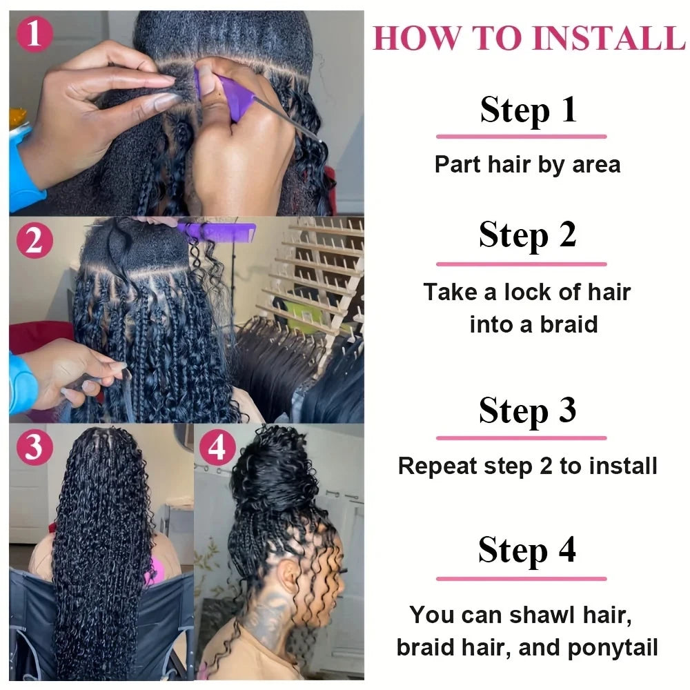 4/27# 99J# Colored Human Hair Boho Braiding Hair 50g/bundle Deep Wave Brazilian Human Braiding Hair for Black Women