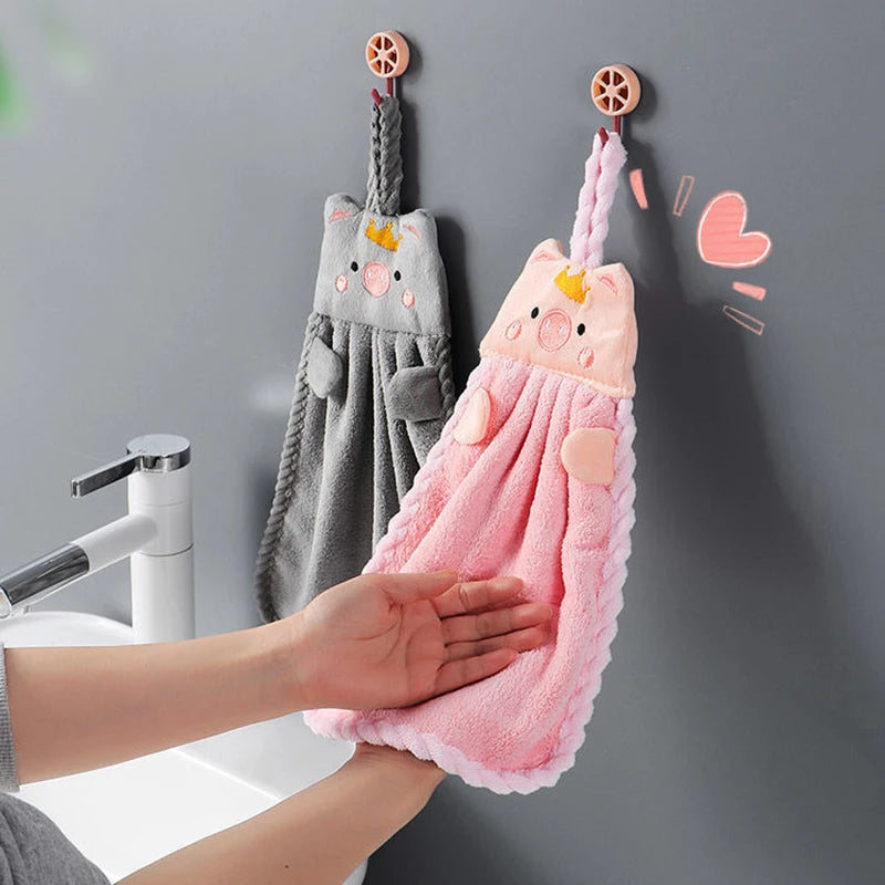 Baby Kids Children Hand Towel Cute Cartoon Water Absorbent Dry Towel Kitchen Bathroom Washroom Household Wipe Clean Hands Towel