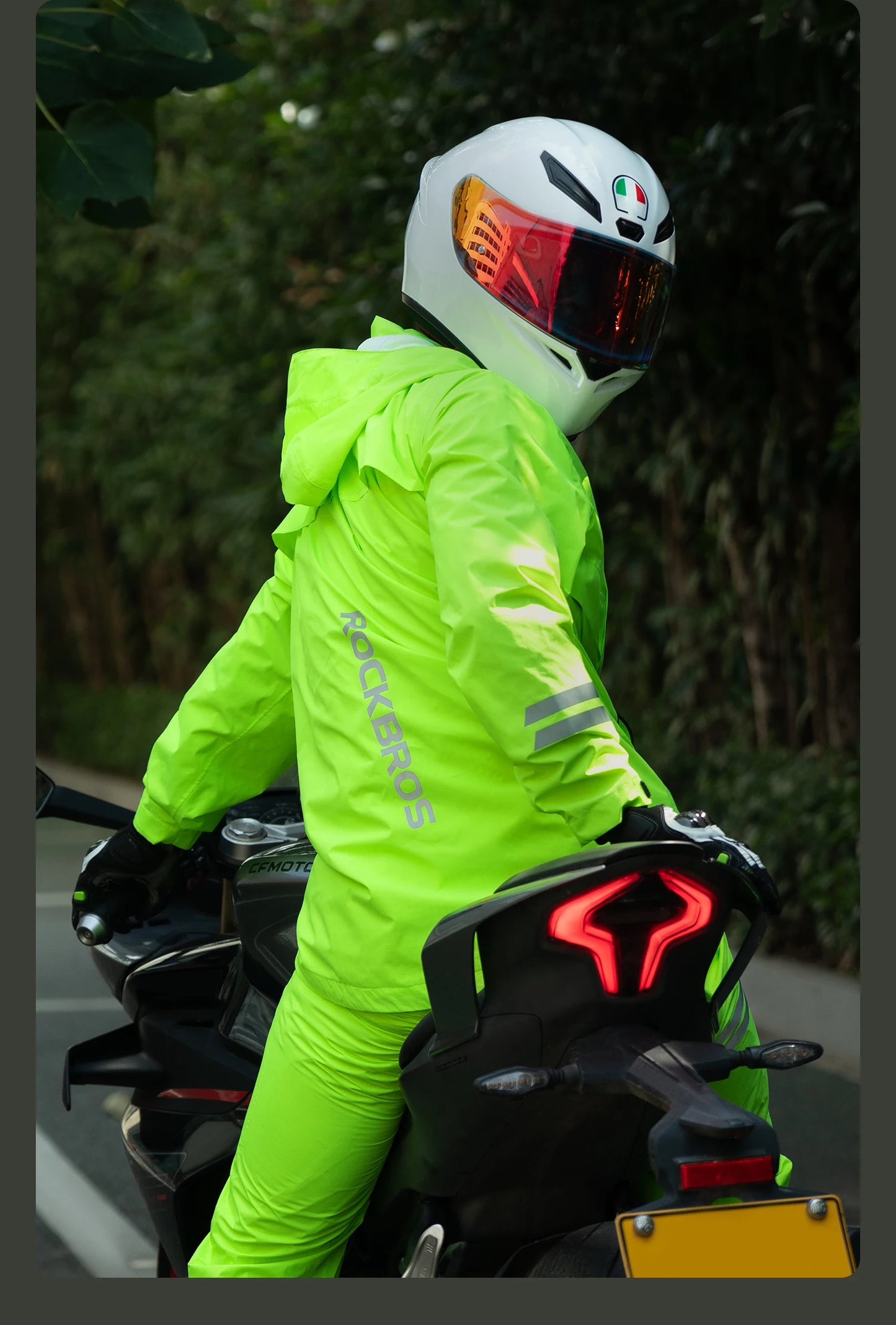 ROCKBROS Rainproof Cycling Suit Breathable Raincoat Hoodie Jacket Waterproof Pants Trousers Men Outdoor Sports Cycling Clothing
