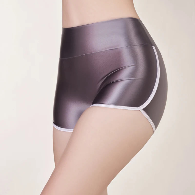 Women Sporty Shorts  Elastic Bodybuild Underwear Hip Lift High Waist Belly Boxers Flat Angle Leggings Sexy Tiny Hot Safety Pants