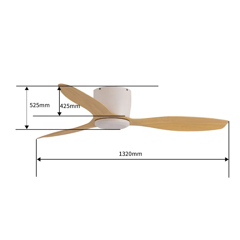 Fashion Design  Remote Control 52 Inch Three Blades Six Wind Speeds  Ceiling Fans
