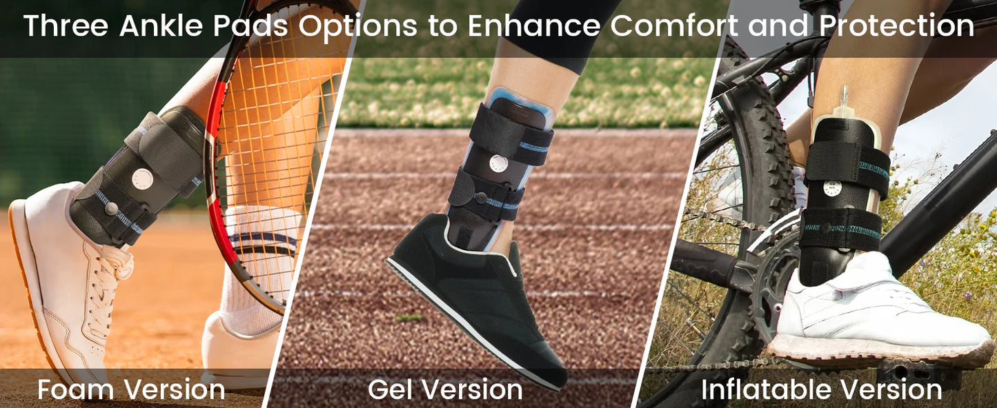 VELPEAU Ankle Brace Support for Ligament Injury and Tendonitis Surgery, Stirrup Ankle Splint Stabilizer with Foam & Gel Pad
