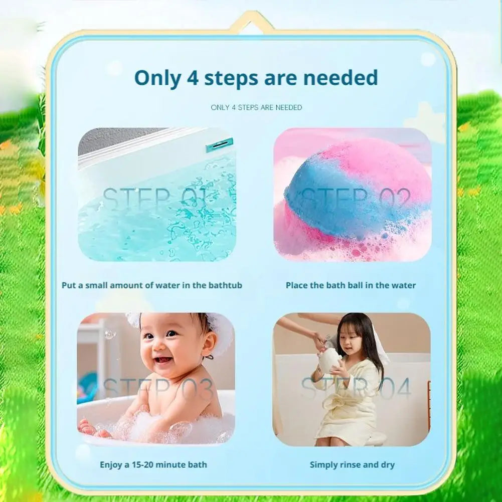 12PCS Flower Fruit Sea Salt Bubble Ball Bath Set with Surprise Toy,Kid Bath Gift Ocean gentle & safe Bath Bubble Ball Set ﻿