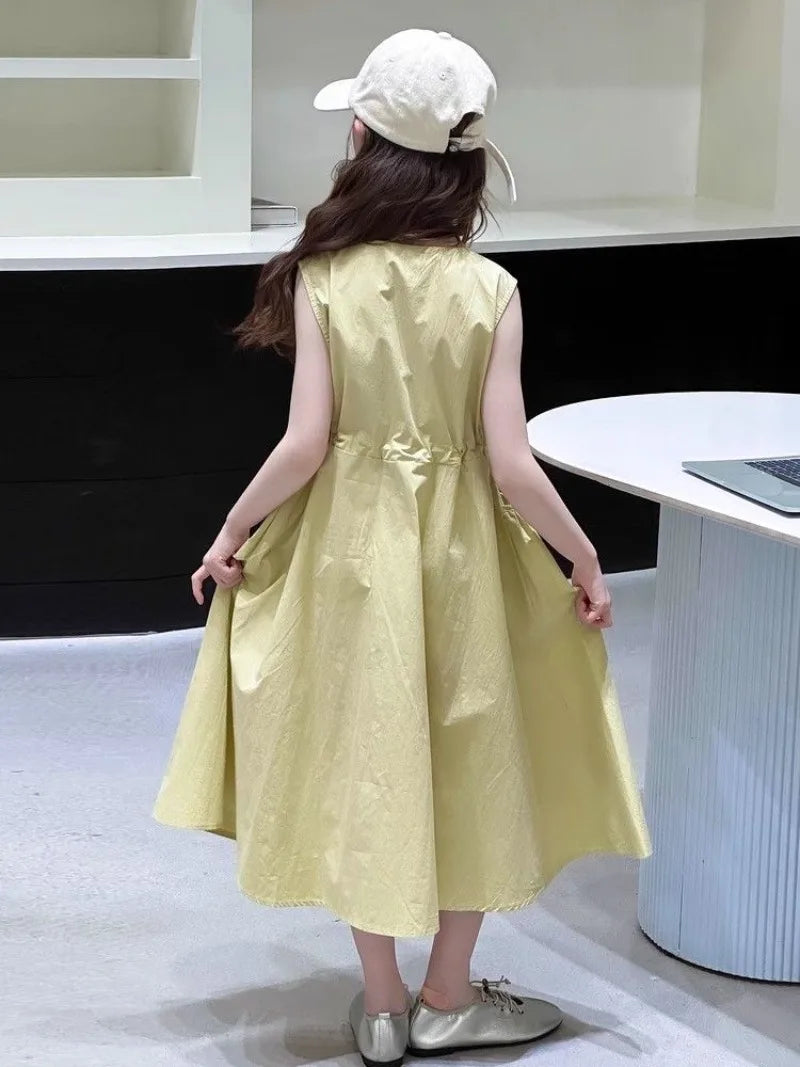Sleeveless Girl Costume Girls Dresses 10 To 14 Years Old Dress Young Sets for Children Elegant 11 12 Princess Women's Party 6 8