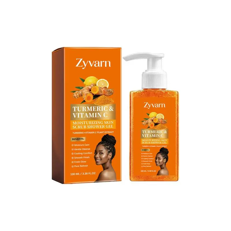 Turmeric&Vitamin C Moisturizing Body Wash, Exfoliating Cleansing Smoothing Body Wash, Gentle Scrub Finish Refreshing Natural Sce