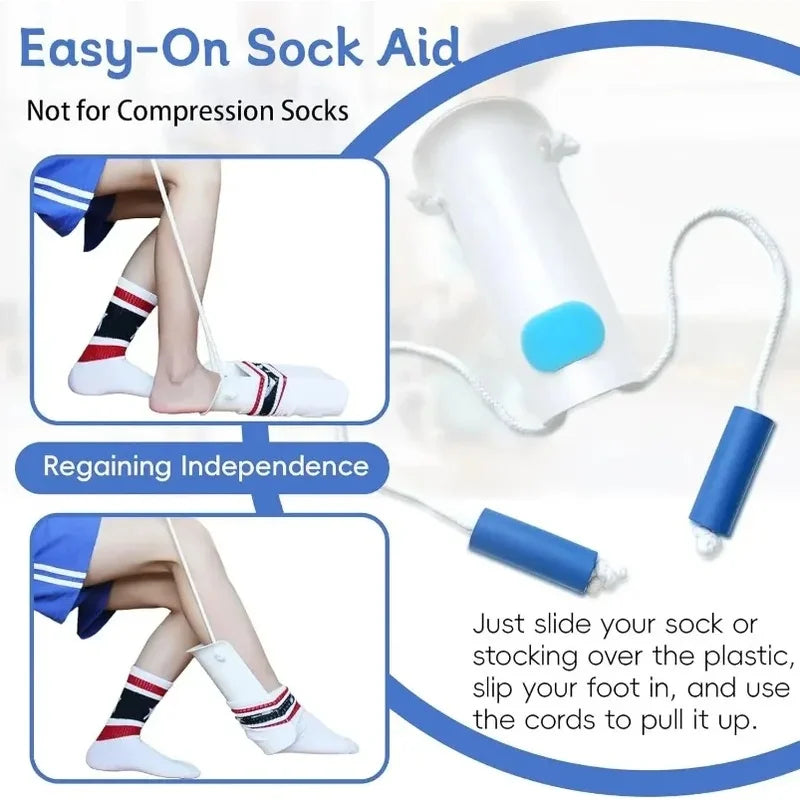 Portable Sock Aid Helper No Bending Stocking Puller Easy Wear Sock Wearing Assist Tool