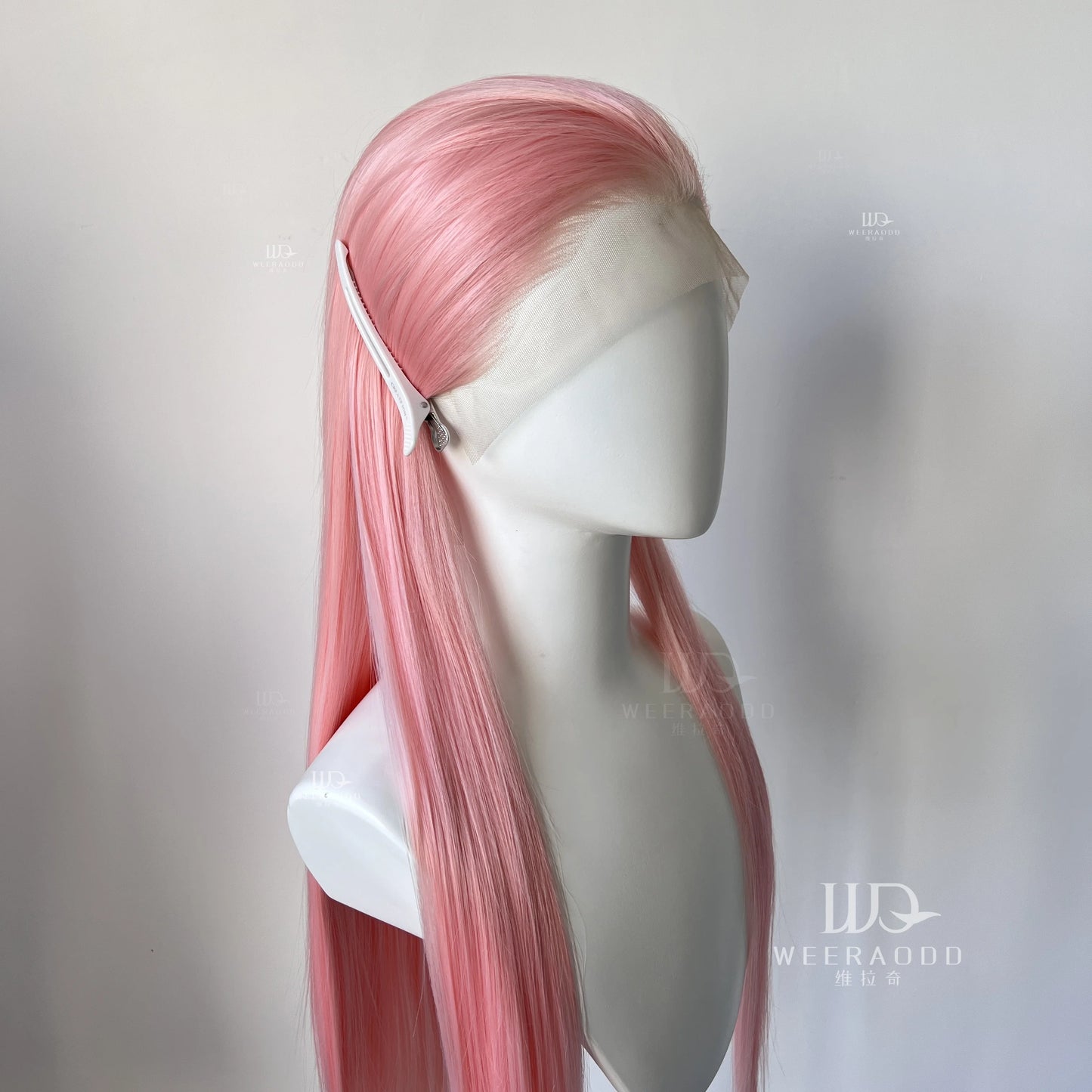 Pastel Pink Straight Synthetic Lace Wig Long Silk Straight Wig Frontal Lace Wigs for Women Cosplay Ready to Wear Light Pink Wig