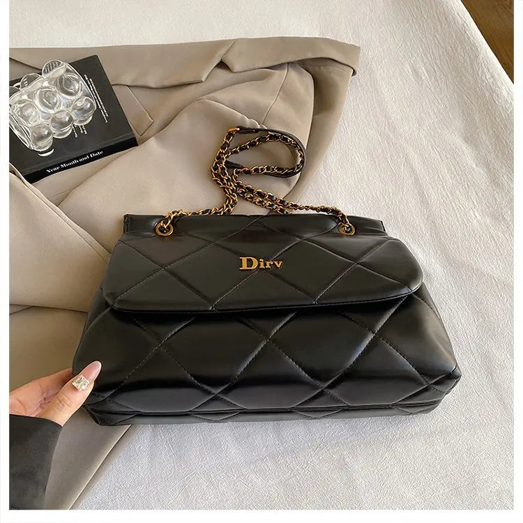 Square Vintage Leather Crossbody Bag Women Handbag Designer Shoulder Tote Purse Classic Diaper Bag