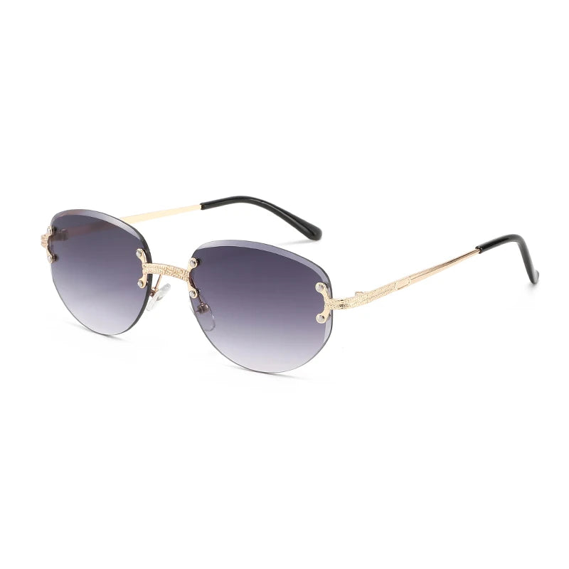 Rimless Sunglasses Irregular Fashion Popular Women Men Shades Small Square Sun Glasses for Female Male Summer Traveling Oculos