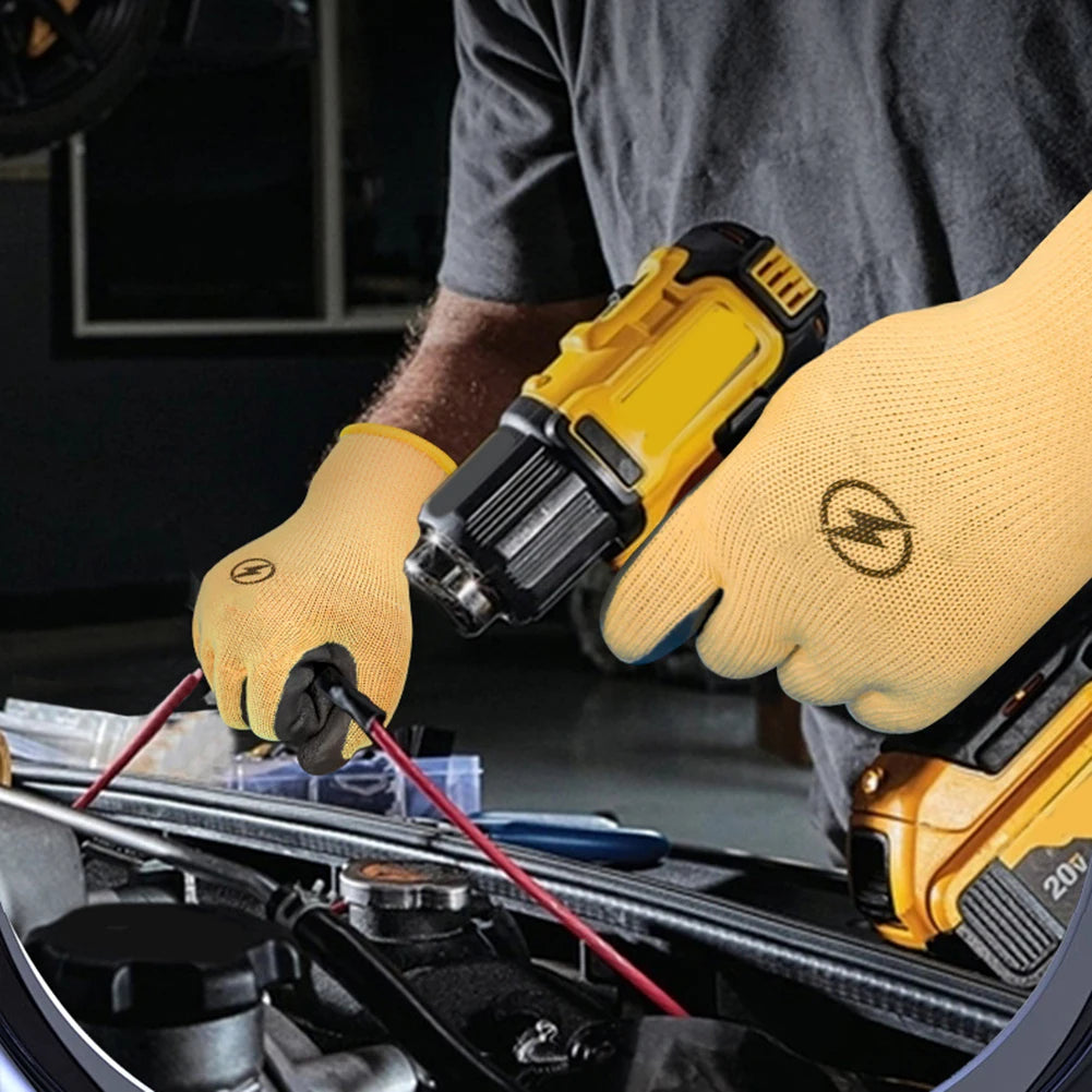 Blue Electrical Safety Gloves Insulated Natural Rubber Withstand 400V For Industrial And Electrician Use