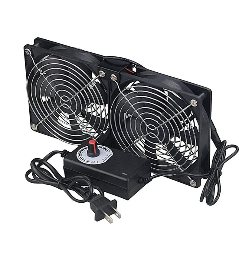 220V 12V Cooling Exhaust Fans with Controller 12cm for GPU VGA Btc Machine Workstation Cabinet Radiator Server Fan