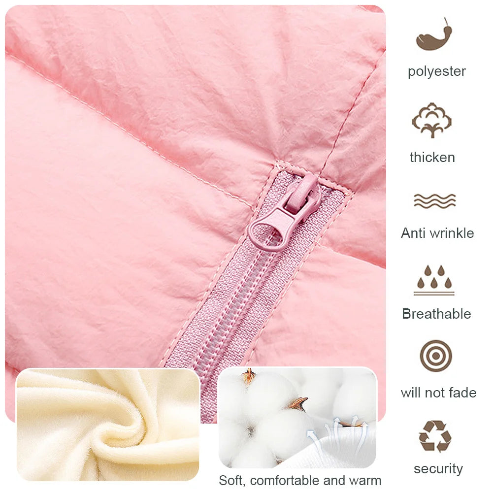 Toddlers Thick Snowsuit,Newborns Fleece Romper with Hood,Boys Girls Ski Wear,Warm Down Jumpsuit,Kids Winter Jumpsuit for 6-24M