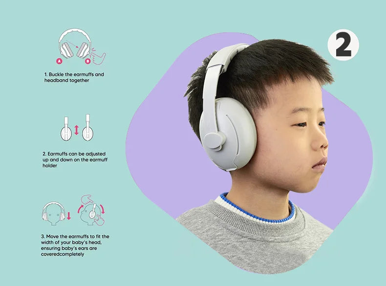 Baby Ear Protection for Babies and Toddlers Noise Reduction Earmuffs Baby Headphones Against Hearing Damage Improves Sleep