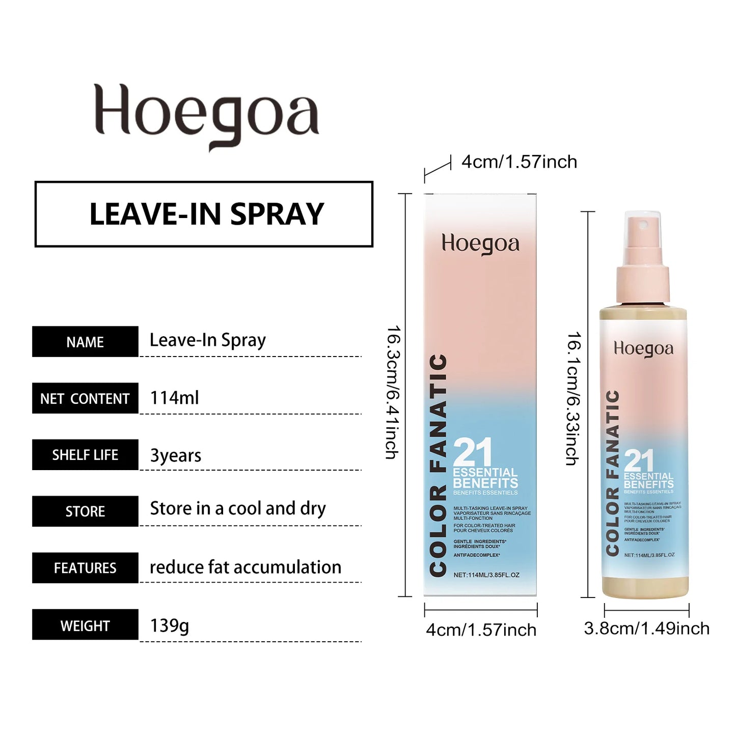 Heat Protectant Spray Protection For Color Treated Hair Thermal Protection Anti Frizz Detangling Leave In Conditioner Hair Care
