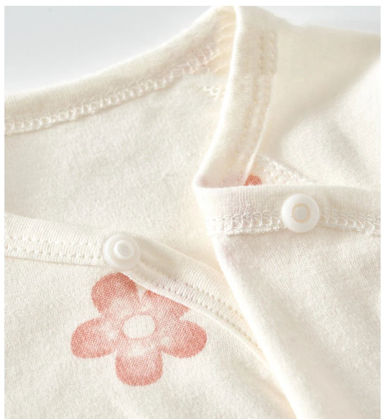 Ircomll 2 pcs Spring and Autumn Newborn Bodysuit Cotton Long Seeve Clothes Infant Clothing Pajamas Overalls for Girls&Boys 0-6M