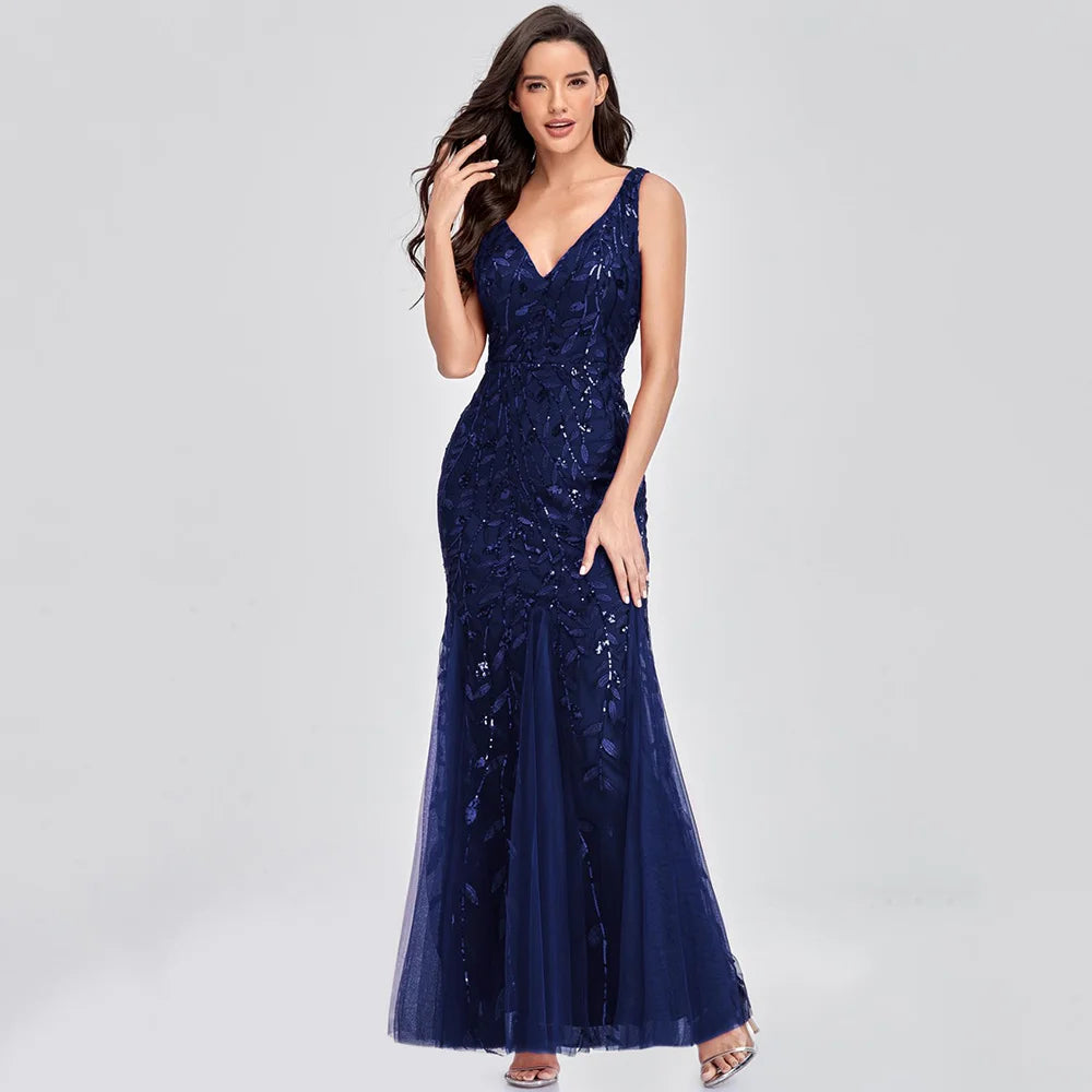 Sexy vintage Maxi Sequin cocktail Dress bridesmaid Prom Dresses for Women Casual Party Long sleeve club Bodycon Dress vestidos