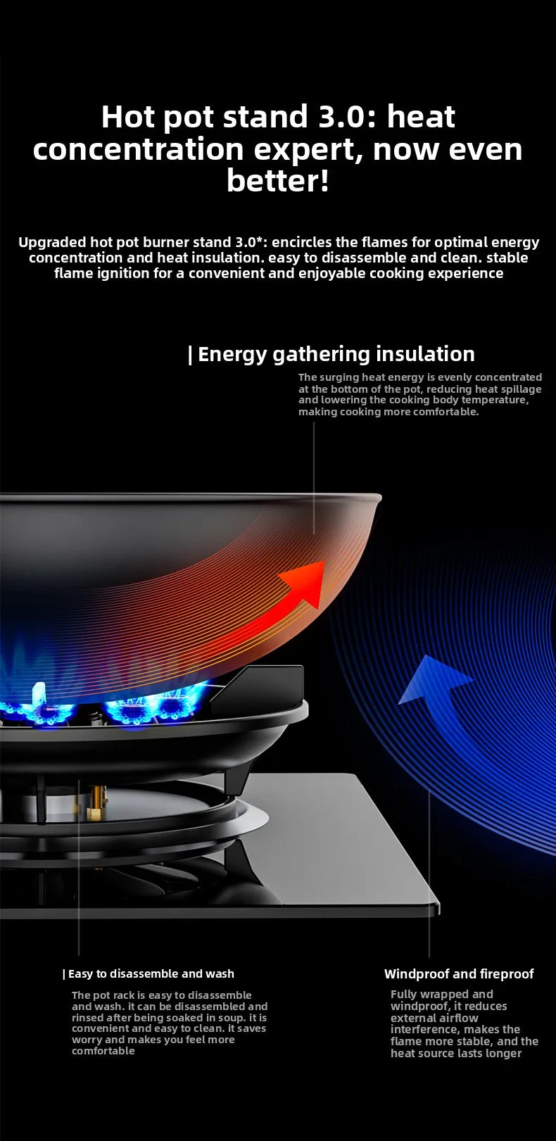 Gas stove, double burner, household LPG tabletop/natural gas stove, high-power built-in gas stove
