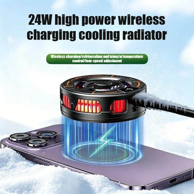 K28 Magnetic Semiconductor Phone Cooler with Wireless Fast Charger Cooling Radiator Gaming Accessorie for IPhone MagSafe Android