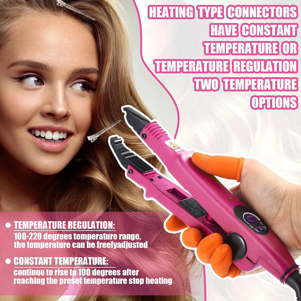 Loof Hair Extension Iron Professional Hair Styler Salon Model-Flash Keratin Bonding Tool Control/Constant Temperature EU/US Plug