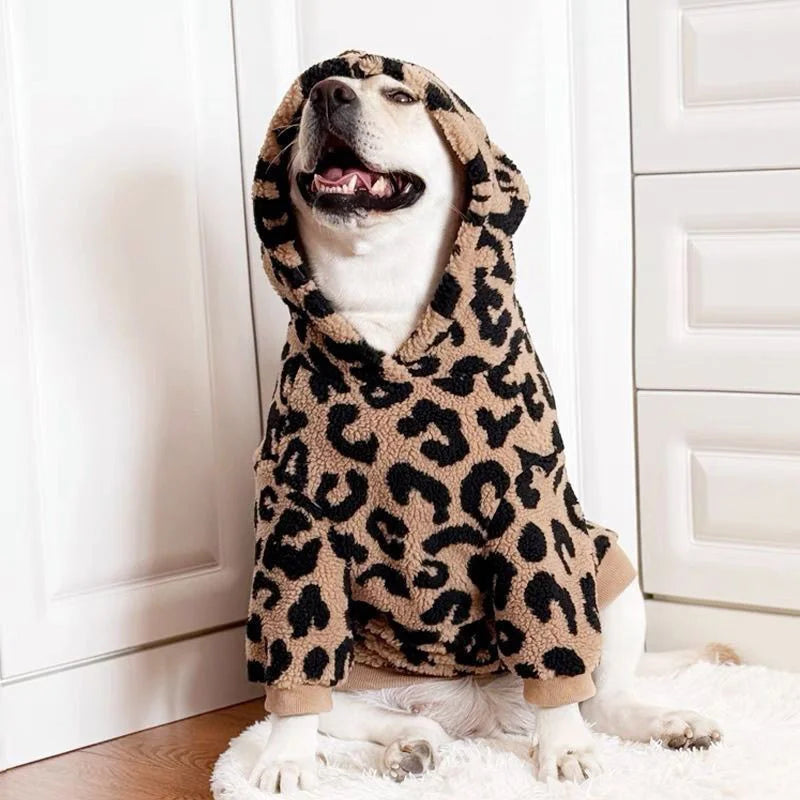 Fashionable Big Medium Dog Clothes Wool Lambing Hooded Sweatshirt Winter Warmth Durbin Dog Sweater Dog Clothes Dog Accessories