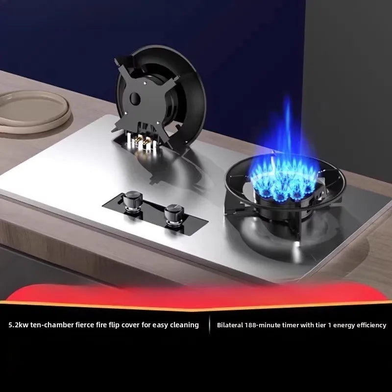 Gas stove, double burner, household LPG tabletop/natural gas stove, high-power built-in gas stove