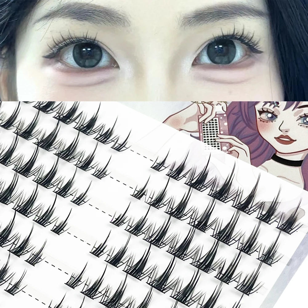 90 Bundles Mink Individual Cluster Lashes 3D Natural Russian Manga Eyelash Extensions DIY Makeup Tool for Women