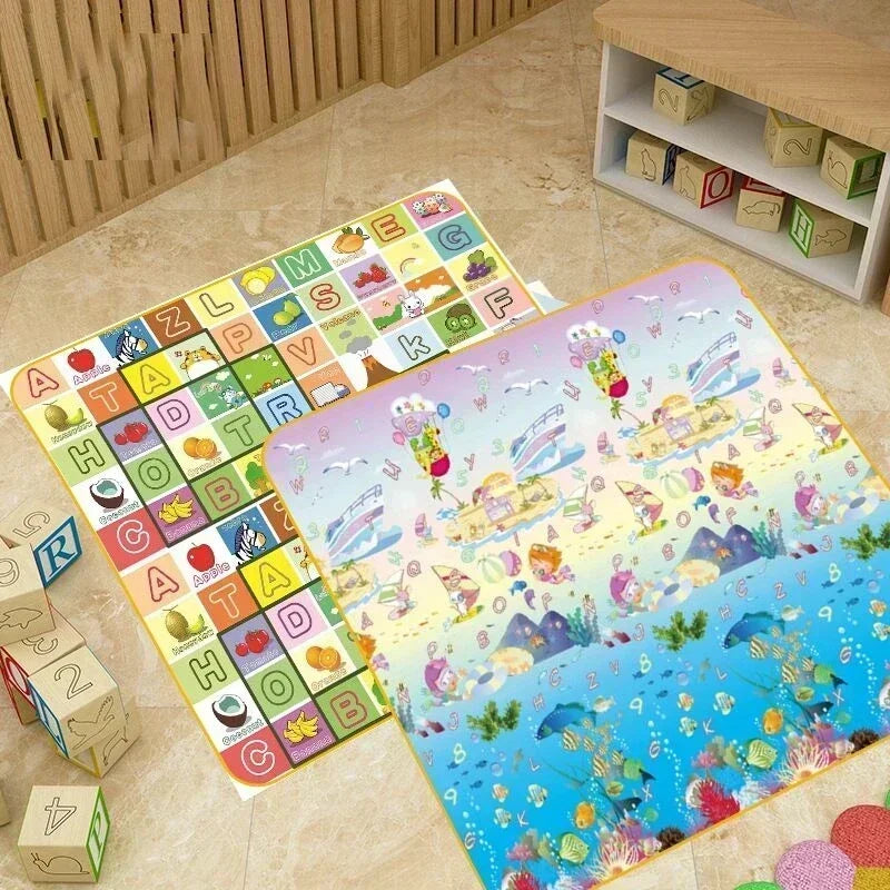 Thicken 1cm/0.5cm Baby Crawling Play Mats 200*180cm Folding Mat Carpet Play Mat for Children's Safety Rug Toys Gift Have Creases