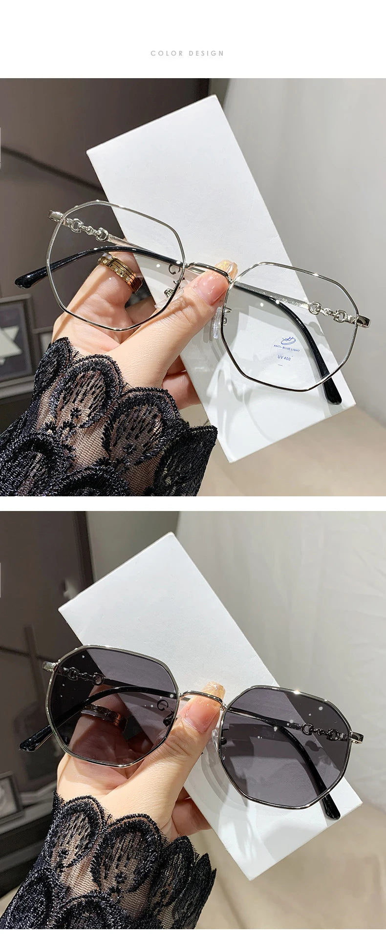New Fashion Photochromic Myopia Glasses Women Color Changing Sun Shades Sunglasses with Minus Diopters Prescription Lens Glasses