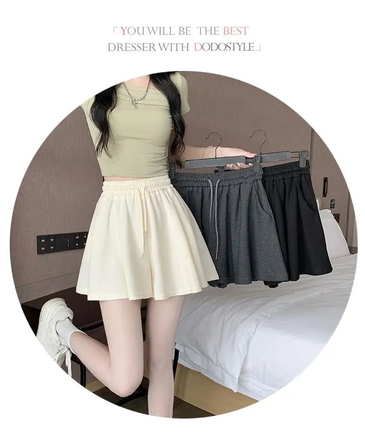 2026 High Waist Wide Leg Sports Shorts Women's Summer New Loose Fit A-Line Shorts Casual Versatile Comfortable Short Pants