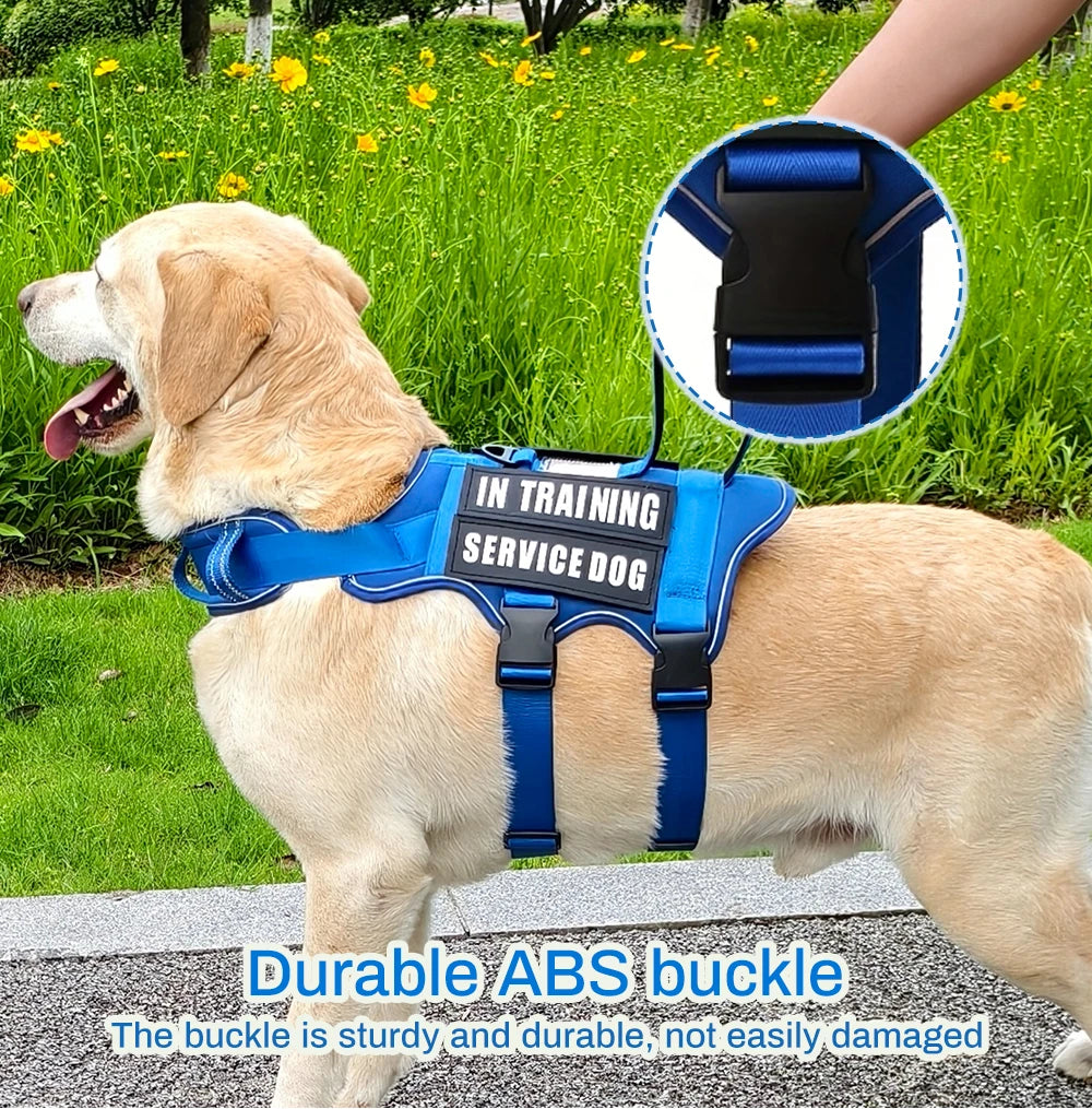 New Tactical Dog harness No Pull Dog Harness Vest with 4 Dog Patches, Reflective Pet Harness with Adress Note, Soft Padded Harne