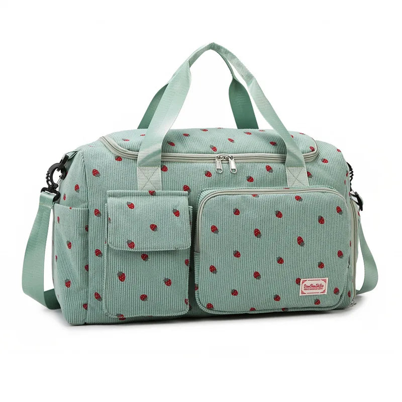 Corduroy Mommy Bag Large Capacity Waterproof Baby Diaper Bags Stroller Nappy Organizer Travel Carry Shoe Maternity Tote Bags