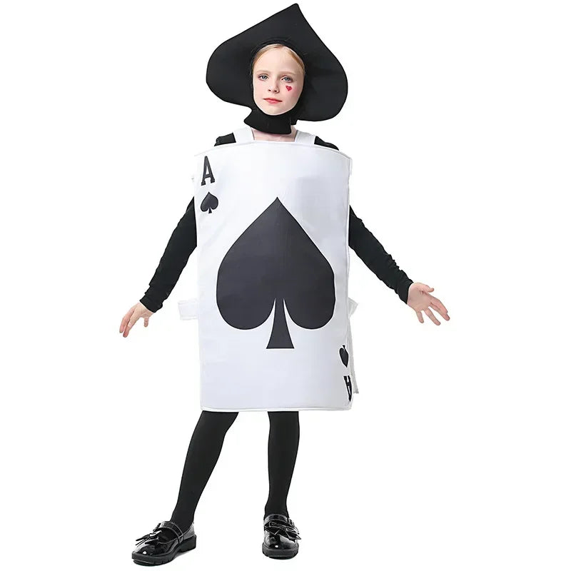 Halloween Playing Cards Heart Costume Adult Children Alice in Wonderland Stage Performance Costume Suit