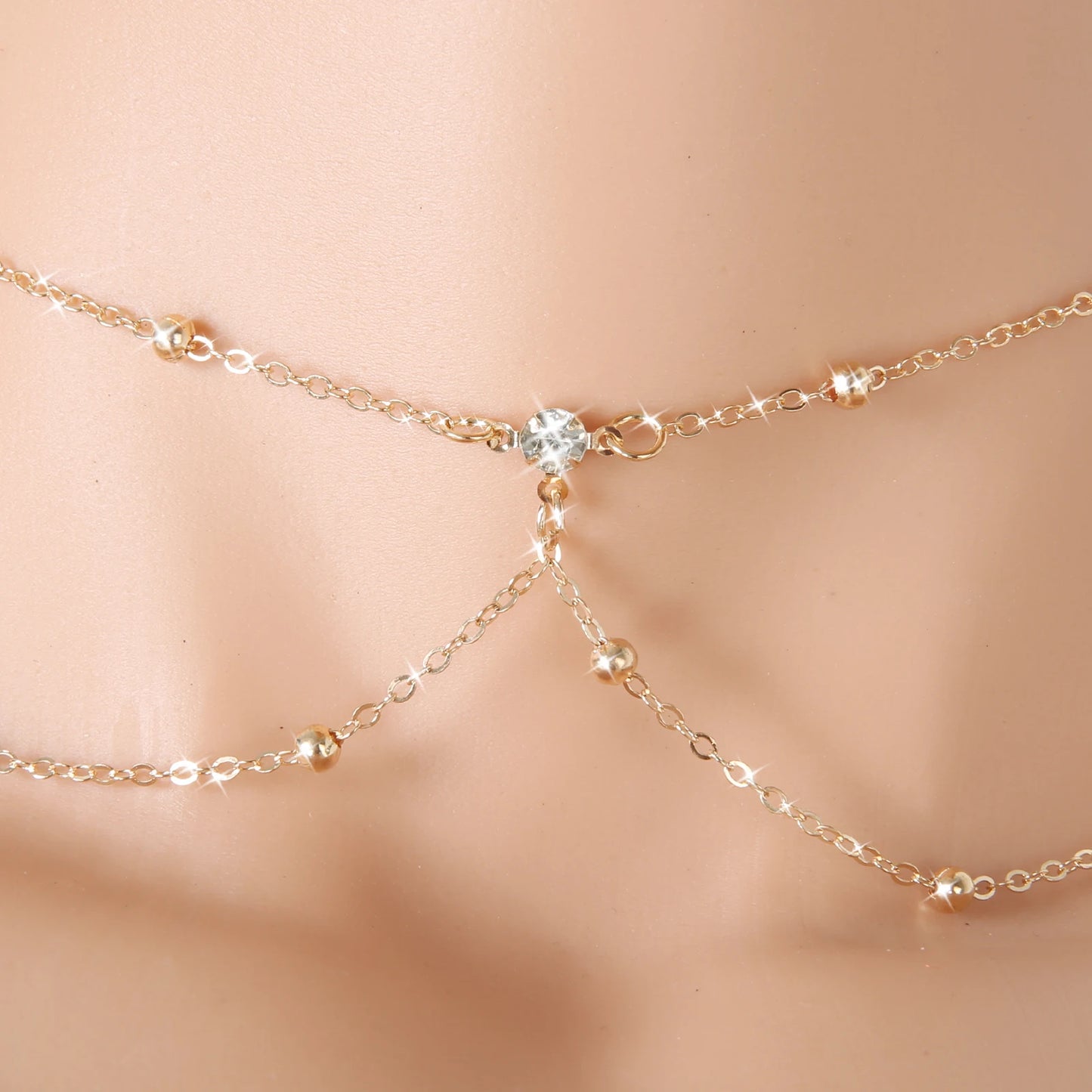 Unisex Sexy Chest Chain Bra Cross Bikini Body Chain Necklace Jewelry Gifts Shiny Rhinestone Body Chain Fashion Metal Accessories