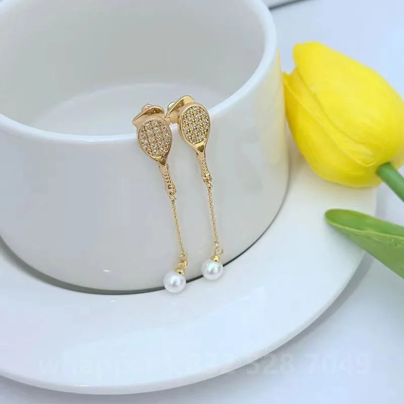 1:1 KS Jewelry Gold Stud Earrings For Women Fashion Jewelry Birthday Gift