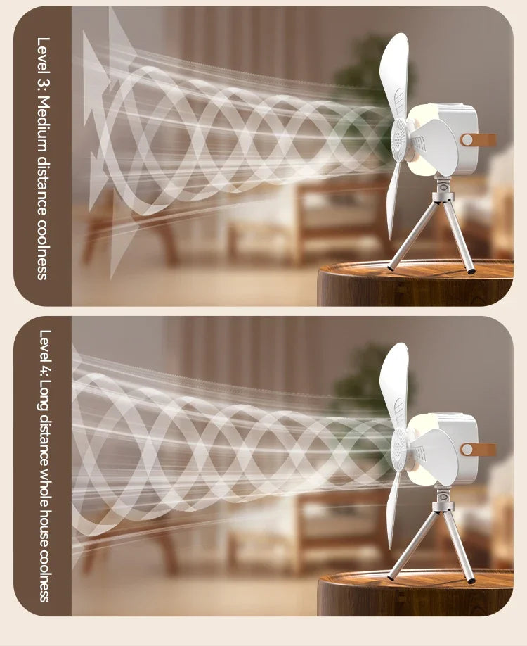 7200mAh Ceiling Fans Portable Camping Fan Tent Air Circulator Cooler Outdoor Rechargeable Electric Fan LED Light Remote Control