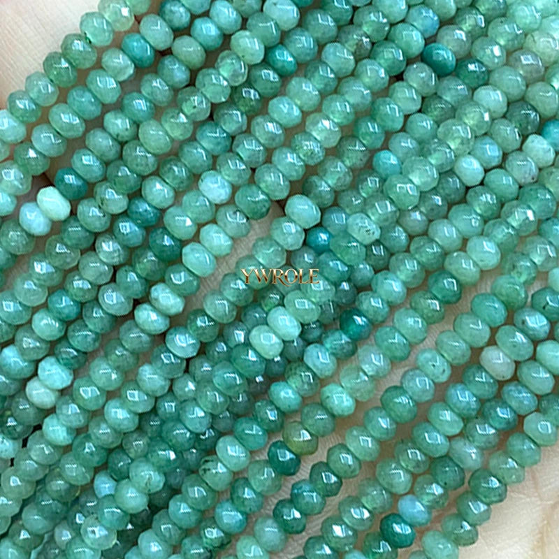 3x4mm Rondelle Faceted Natural Stone Chalcedony Tourmaline Color Loose Spacer Beads for Jewelry Making Diy Bracelet Accessories