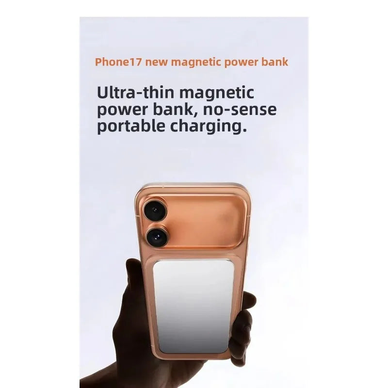 2026 Latest 6mm mini Ultra-Thin 10000mAh Wireless Magnetic Power Bank Type-C 20W Ultra-Fast Power Bank Portable Charger