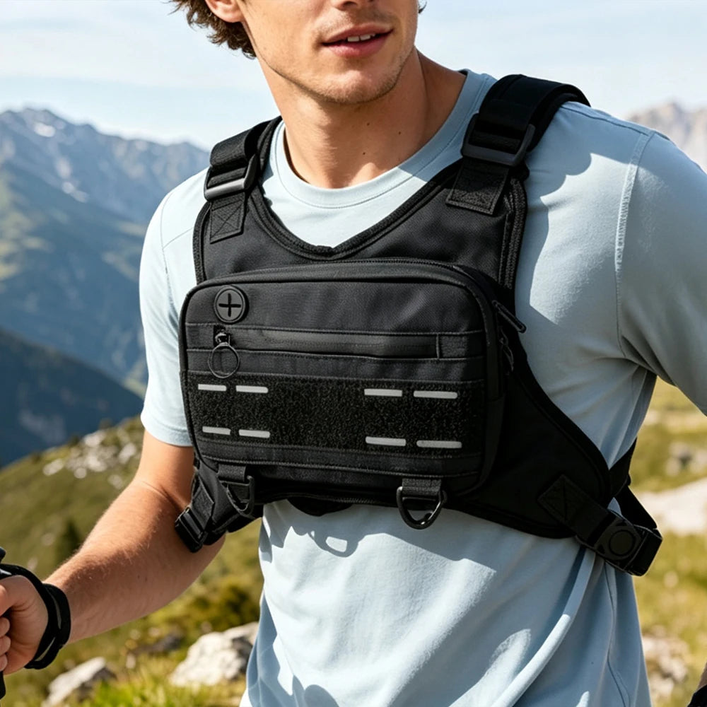 Outdoor Running Cycling Chest Bag Water-Resistant Lightweight With Phone Pouch For Fitness Commute Multi-Scene Men Women